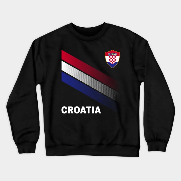 Vintage Croatia Sunflower Flag Croatia Soccer Lover Crewneck Sweatshirt by Sandra Holloman